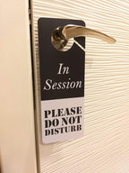 Business Design Do Not Disturb Sign - In Session, 2 Pack, Double Sided, Ideal for Offices, Online Sessions and Meetings, Online Classes, Home Offices, Counseling, Clinics, Therapy, Massage sessions