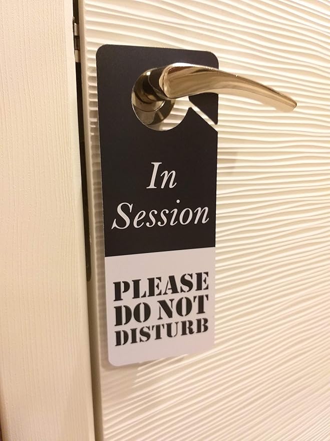 Business Design Do Not Disturb Sign - In Session, 2 Pack, Double Sided, Ideal for Offices, Online Sessions and Meetings, Online Classes, Home Offices, Counseling, Clinics, Therapy, Massage sessions