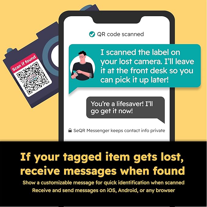 Lost Item QR Code Stickers | Customizable QR Code Labels for Storage, Moving, Recovery