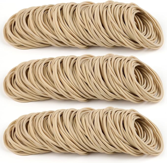 MOWPOG 700 Pcs Rubber Bands, Size #16 Reusable Elastic Rubber Band for Office Supplies File Folders, Home Packaging, Crafts DIY Bundling, Multipurpose (Beige)