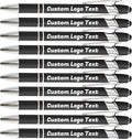 HEYZARDA Personalized Pens with Name Text Logo Custom Ballpoint Pen for Business Office Events with Stylus for Touchscreen 20 Pcs Black
