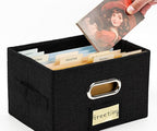 Remowith Greeting Card Organizer and Storage Box with 20 Pcs Adjustable Dividers, Storing Cards with 84 Pcs Labels Perfect for Storing Greeting Cards, Envelopes, Photos 1 Pack Black