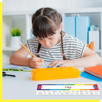 40 PCS Desk Nameplates, Waterproof Desk Name Tags with Alphabet, Number Line 1-30 Traditional Manuscript Name Plate for Classroom School Student (12” x 3.5”)