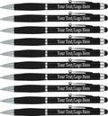 SyPen Personalized Stylus Pens With your Custom Logo or Text-300 Pack Bulk-for Businesses, Parties, and Events, 2 in 1 Ballpoint Pen & Stylus for Touchscreen Devices, Black Barrel, Black Ink