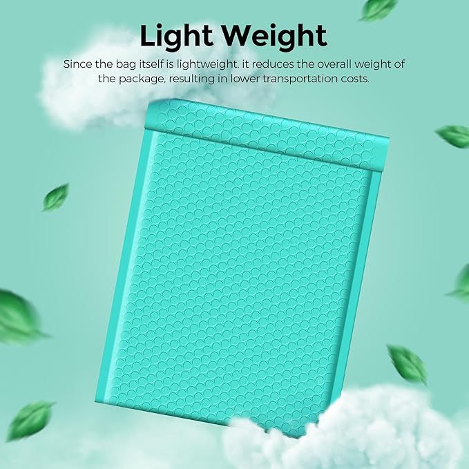 Metronic 40Pcs Bubble Mailers 10.5x16 ", Teal Padded Envelopes, Strong Adhesion Bubble Envelopes, large Mailing Envelopes WaterProof #5 for Small Businesses, Bubble Mailers Usable Size 10.5X15