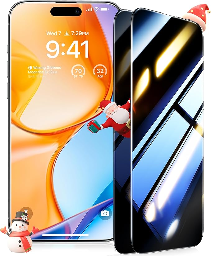 UltraGlass Ultra Top 9H+ Glass for iPhone 14 Privacy Screen Protector [Invisible Privacy Armor] Private Screen Protector 14 Tempered Glass [Full Coverage & Longest Durable] 2 Packs