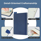 IN-LUXPRO Planner 2026 Daily Weekly and Monthly,11.5"x8.5",12 Months Spiral Bound Calendar Agenda with Self-adhesive Pen Holder,2026 Appointment Book with Vegan Leather Soft Cover,Blue