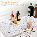 ALIUNI Drawer and Shelf Liner, Non-Slip Kitchen Cabinet Liners Non-Adhesive Thick Strong Grip Waterproof Washable Mats Protect Dresser Shelves Cupboard Bathroom Cabinets, Flower, 12 in X 10 FT