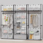 HOMIDEC Closet Organizers and Storage, 9 Cube Storage Organizer, Portable Closet Organizer Storage Cubes Shelves for Clothes, Bedroom, Wardrobe, Kids Room, Bathroom, Transparent