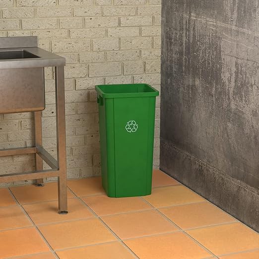Krollen Industrial 23 Gallon Green Square Commercial Trash Can