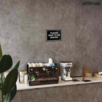 Please Wait to Be Seated Sign 7" x 5" | Small Black Plastic Sign with Full Adhesive Backing for Restaurant Hostess Host Waiting Area