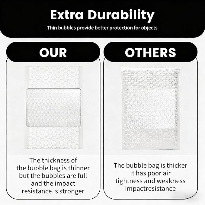 Alilmein 6×10" Inch Bubble Mailers 100 Pack Waterproof Padded Envelopes Self Seal Adhesive Shipping Bags for Mailing Cards Jewelry Makeup and Small Business Packaging
