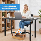 XINGMIAOWJ Ergonomic Foot Rest, 4 Adjustable Height Foot Stool,Footrest Under Desk， Soft Cushions,Foot Rest Office,Improving Posture, Promoting Blood Circulation（Natural）