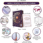 Life Planner - Undated Weekly & Monthly Planner, 12-Month Journey to Increase Productivity | Gratitude Journal, Life Organizer & Goal Journal | Include Foldable Vision Board, Habit Tracker & Stickers