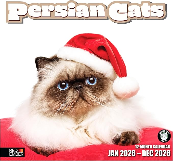 RED EMBER Persian Cats 2026 Wall Calendar 12 Month | 12" x 24" Open | Thick & Sturdy Paper | Holiday Gift | Cute Kitten Cat Calendar 2026