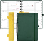 POPRUN 2026 Weekly and Monthly Planner Calendar, January 2026 - December 2026,Medium-6.75" x 8.75" Spiral Bound Appointment Book, Includes Monthly Tabs, Inner Pocket,Soft Cover - Army Green