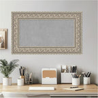 Amanti Art Silver Framed Magnetic Board 19x31 Small Vision Board for use with Magnets, 100% Metal Sheet to Display Items as Office Decor or for Home Organization in mudroom, Kitchen or Kids Room