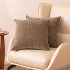 Amazon Basics Chenille Throw Pillow Covers, Home Decor Cushion Cover for Bedroom Living Room Couch Bed, 18" W × 18" L, Brown