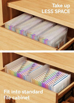 ABC life 12-Pocket Accordion File Organizer, Expandable File Folder with Colorful A-Z Tabs, Portable Bill & Receipt Organizer, Desktop Letter/A4 Document Storage for Home & Office-Blue