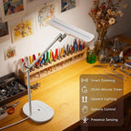 Newkana LED Desk Lamp with CRI 98, Advanced Eye-Caring Bright Desk Light for Crafting, Home Office & Kids Studying, Multi-Angle Adjustable, Dimmable Full Spectrum with Touch & Gesture Control
