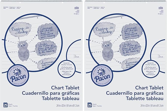 Pacon® Chart Tablet, 24" x 32", 1" Ruled, 25 Sheets (Pack of 2)
