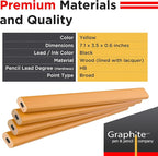 GRAPHITE Hard Lead Carpenter Pencils Bulk - (1) Pack of 12 Pieces Lumber Wooden Pencil #2 (HB) - Yellow