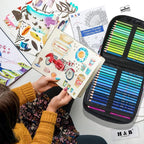 H & B 180 Colored Pencils Set, Art Pencil Kit for Adult Coloring,Oil Based Soft Core, Ideal for Coloring Sketching Shading,H & BArt Set for Teens Beginner Wooden Color Pencils