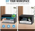 SHARKWOODS Wood Desk Organizer, 3 Tier Paper Tray Organizer for Desk with Adjustable Storage Shelves, Printer Stand Desktop File Organization Paper Sorter Mail Holder for Office Home Classroom, Black