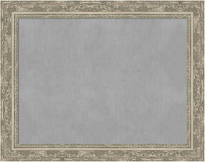 Amanti Art Silver Framed Magnetic Board 22x28 Medium Vision Board for use with Magnets, 100% Metal Sheet to Display Items as Office Decor or for Home Organization in mudroom, Kitchen or Kids Room