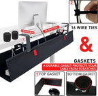 AHOMO [Upgraded] Under Desk Cable Management, 48" Cord Organizer, with Silicone Pads (No Scratch!), 16 Cable Ties, Washable PE Honeycomb Base,Fits Any Desk 0-2.1", No Stinky Cardboard!Black 48"L x 6"W
