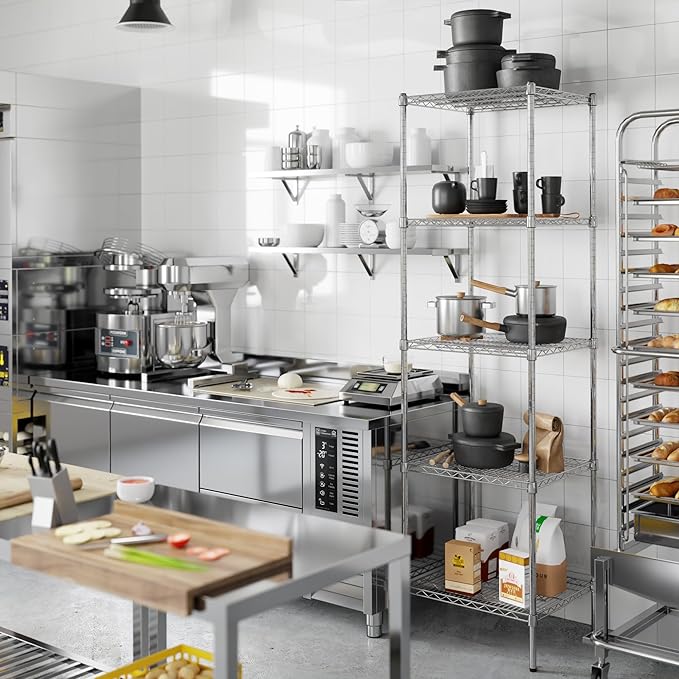 Regal Altair 21" Deep x 24" Wide x 86" Height Wire Shelving Kit | 5-Tier | NSF Commercial Storage Rack Unit