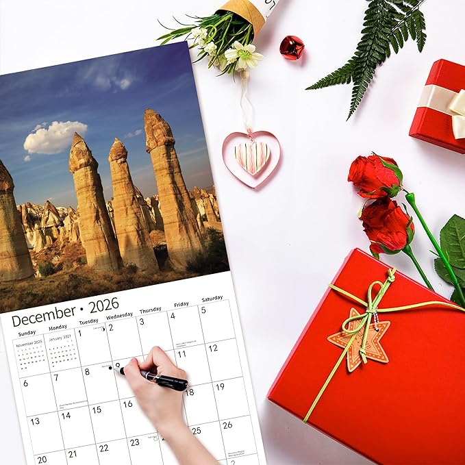 Gag Gifts 2026 Funny Wall Calendar, Natures Calendar for White Elephant Gifts with Thick Paper, November 2025 - December 2026, 14 Monthly Planner Organizer with Nature D'ck Pics, 12" x 24" Opened
