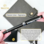 FANSTIK, Customized Fountain pen with name (MADE IN USA), stainless steel, black and Silver, luxury engraved pen personalized for men and for women. (Fountain Black-Silver)