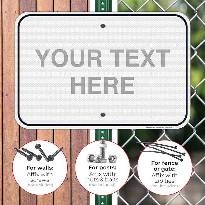 Custom Sign, Personalized Metal Signs, Customize for Office, Business, Home, Workplace, Airbnb, Delivery Signs, 12x18 Inches, 3M EGP Reflective .063 Aluminum, Fade Resistant, Made in USA by Sigo Signs