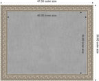 Amanti Art Silver Framed Magnetic Board 39x47 X-Large Vision Board for use with Magnets, 100% Metal Sheet to Display Items as Office Decor or for Home Organization in mudroom, Kitchen or Kids Room