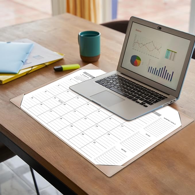 Desk Calendar 2026-2027 with Desk Mat – 22" x 17" Large Desk Pad Calendar Runs from January 2026 to June 2027, Office Supplies Desktop Monthly Calendar for Home & Office