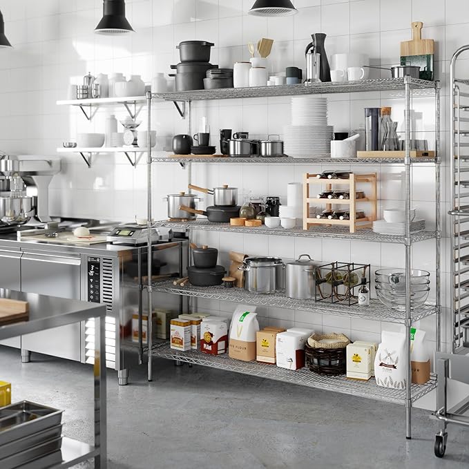 Regal Altair 18" Deep x 72" Wide x 74" Height Wire Shelving Kit | 5-Tier | NSF Commercial Storage Rack Unit