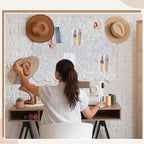 Mooliwe Scalloped Felt Bulletin Board 36 x 24 Inches Foldable Light Gray Pin Cork Board Alternative for Wall, 3' x 2' Trifold Picture Vision Self Adhesive Bulletin Decorative