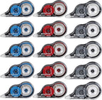 WISOPTUS 15PCS White Correction Tape with Dispenser, 39.37ft Each, Fast, Clean, Opaque and Easy to Use Tear-Resistant Correction Tape Bulk Office or School Supplies, Blue, Red, Gray