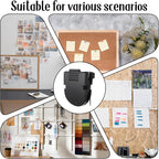LXUEJIE 12 Pack Cubicle Clips for Fabric Walls, Cubicle Wall Clips Plastic with Stainless Steel Hook, Securely Hold Pictures, Notes & Keys on Fabric Panel Walls, Black