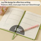 Crein Lynh 2025-2027 Premium Planner, Weekly & Monthly Calendar Planner with Budget & Goal Setting, January 2025 – December 2027, Tabs, Inner Pocket, Daily Journal Organizer for Women, A5, Green