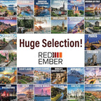 RED EMBER World's Greatest Cities 2025 Wall Calendar 12 Month | 12" x 24" Open | Thick & Sturdy Paper | Giftable | Calendar 2025