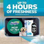 Swiffer Sweeper Pet Heavy Duty Multi-Surface Wet Cloth Refills for Floor Mopping and Cleaning, Fresh scent, 16 count, Pack of 2