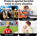 WUTAN Kids Ear Plugs (6-12yrs) & Ear Plugs for Adults with Small Ear Canals, Reusable Noise Reduction Earplugs for Sleep, Focus, Airplane, Concerts, Sports Events, Sleeping, 33dB Noise Cancelling