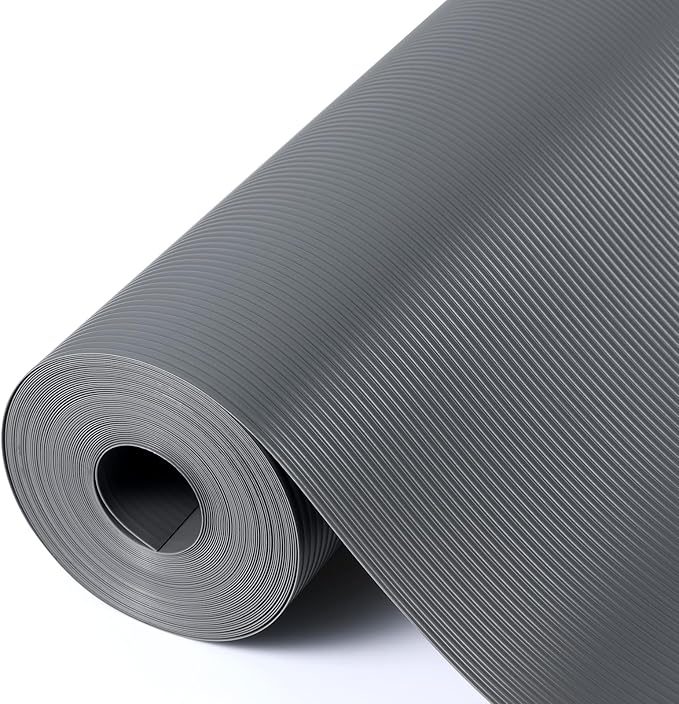 Shelf Liners for Kitchen Cabinets Drawer Liner Non Adhesive Cupboard Mat EVA Material Waterproof Refrigerator Mats Washable Fridge Liner for Cupboard and Desks Liner Gray 17.3 x 236.2 Inches