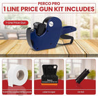 Perco Pro 1 Line Price Gun with Labels Kit, Includes 1 Line Pricing Gun, 10,000 White Labels, with Pre-Loaded Inker