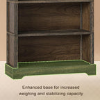 TVU 5-Tier Solid Wood Book Shelf, Floor Standing Bookcase, 65" H × 31.5" W × 11.8" D Bookshelf, Farmhouse Style Book Case with Arched Base, Suitable for Living Room, Study, Office, Rustic Brown