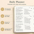 Mantra Planner 2026 Planner, Daily Journal & Gratitude Journal All-In-One with To Do List, Self Care Prompts & Habit Tracker - 5.8 x 8.3 - Evening
