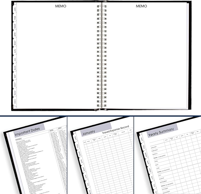 AT-A-GLANCE 2026 Planner, Monthly, 7" x 8-1/2", Medium, Hardcover, DayMinder, Black (G400H0026)