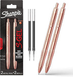 Sharpie S-Gel, Gel Pen, Copper Metal Body, Medium Point (0.7mm), Black Ink, Includes 2 Pens and 2 Additional Ink Refills